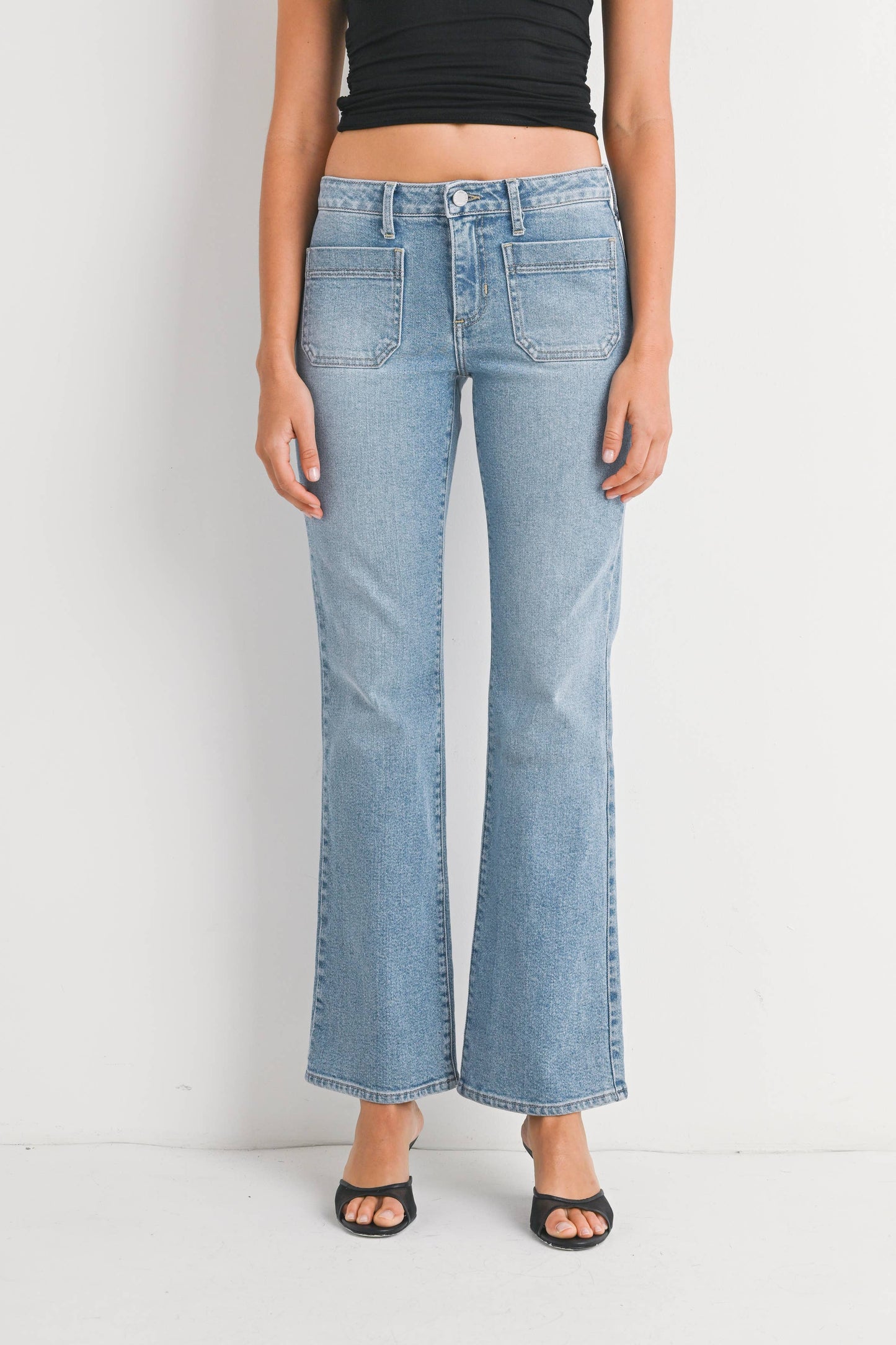 Mini Patch Pocket Bootcut BP477J - LT Just Black Denim