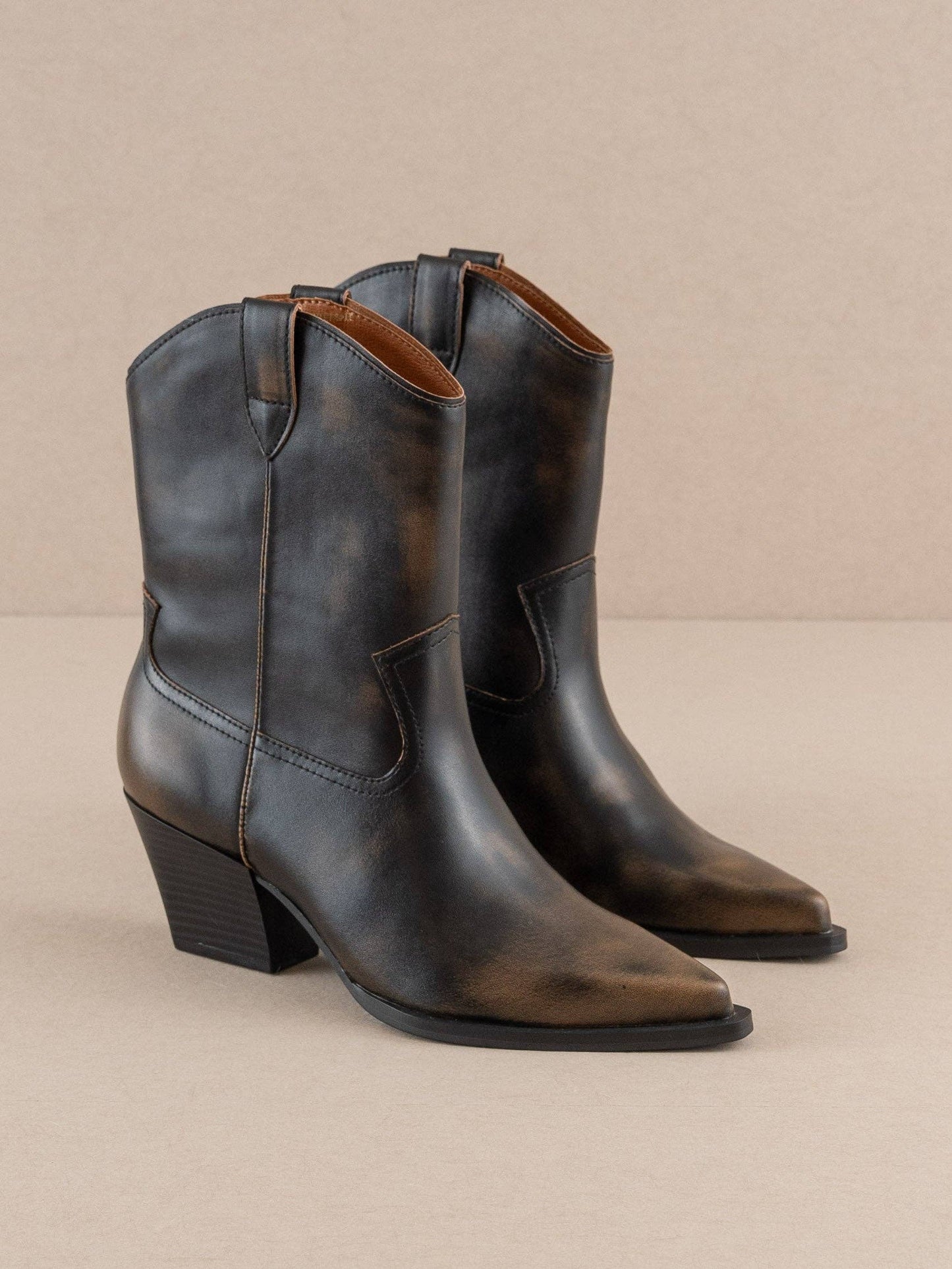 Oasis Society The Ames | Brown Short Cowboy Booties