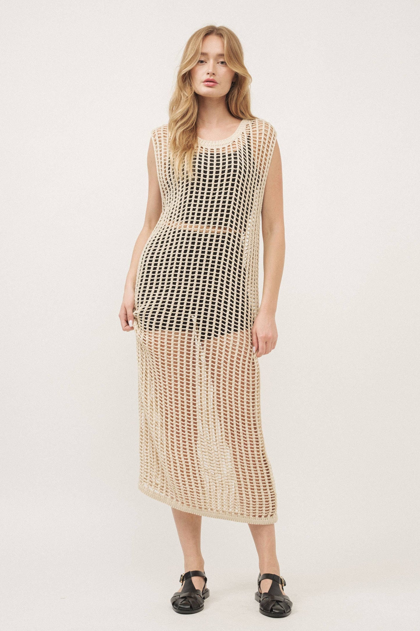 Venessa Fishnet Sweater Dress