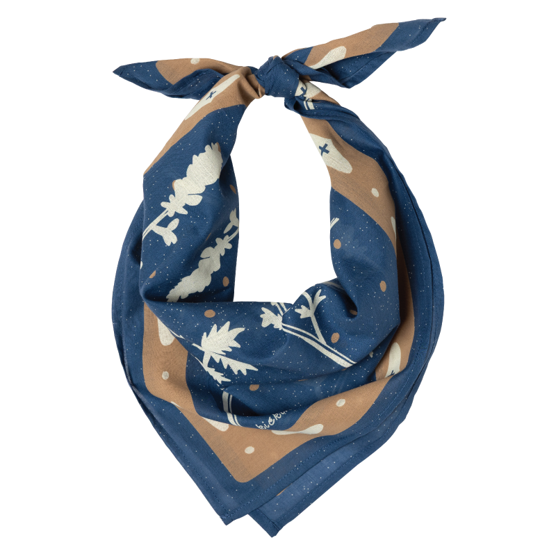 Cotton Voile Printed Bandana - Deep End