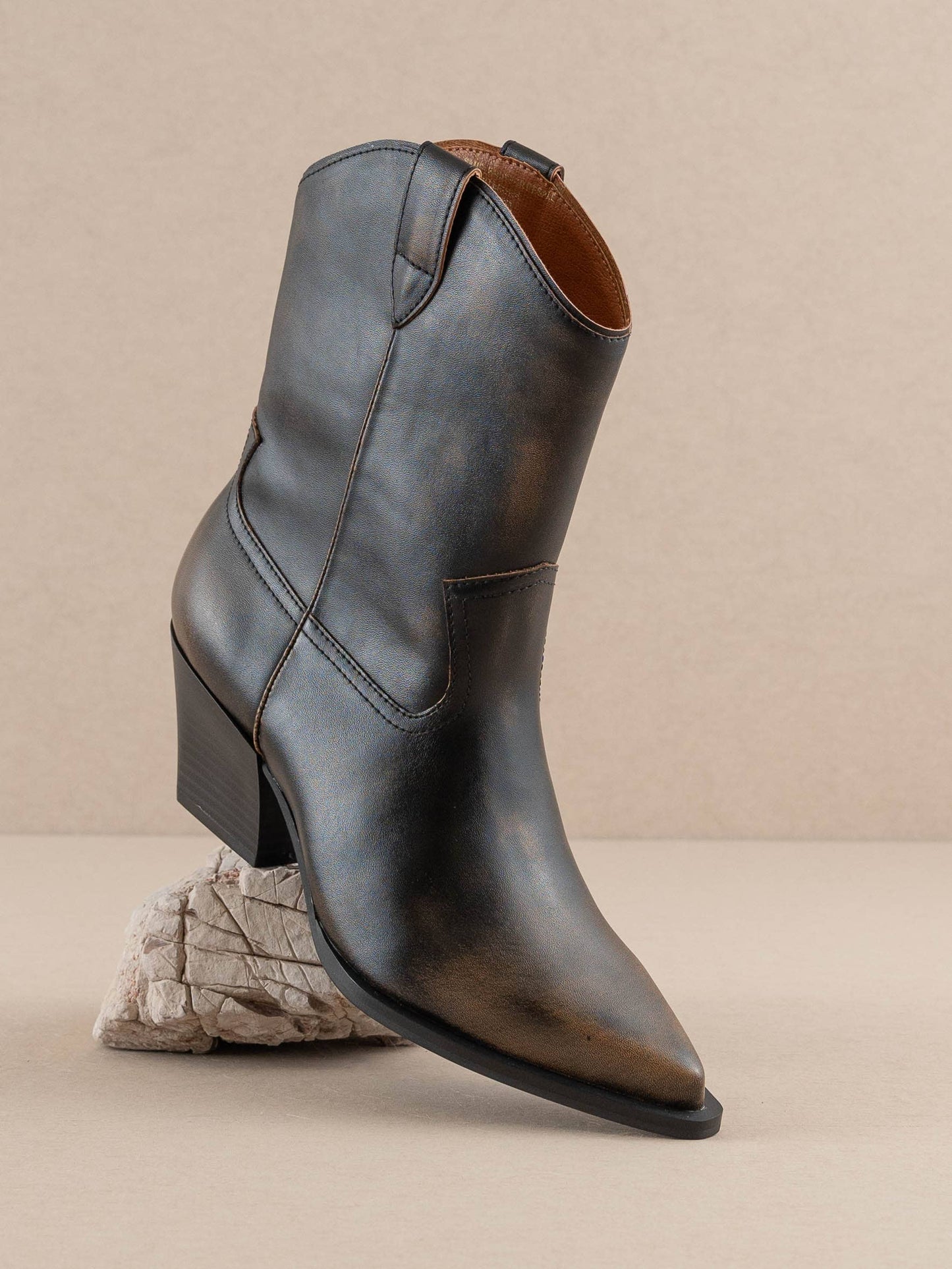 Oasis Society The Ames | Brown Short Cowboy Booties