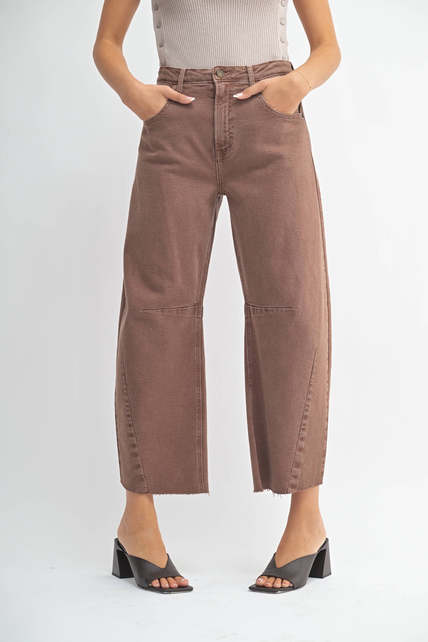 Barrel Jean with Seams - Espresso