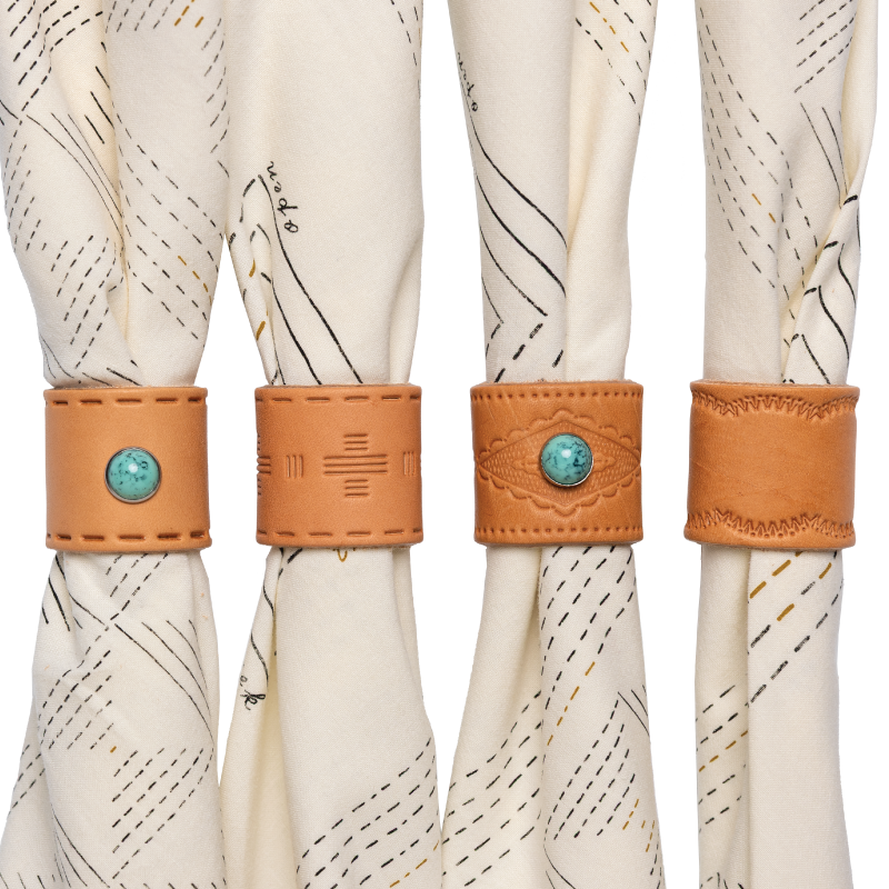 Tooled Leather Bandana Slide