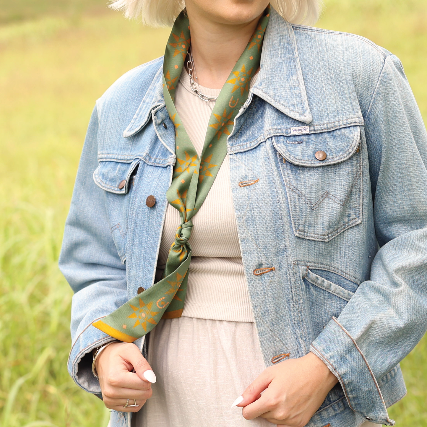 Hand Drawn Silk Twill Scarf