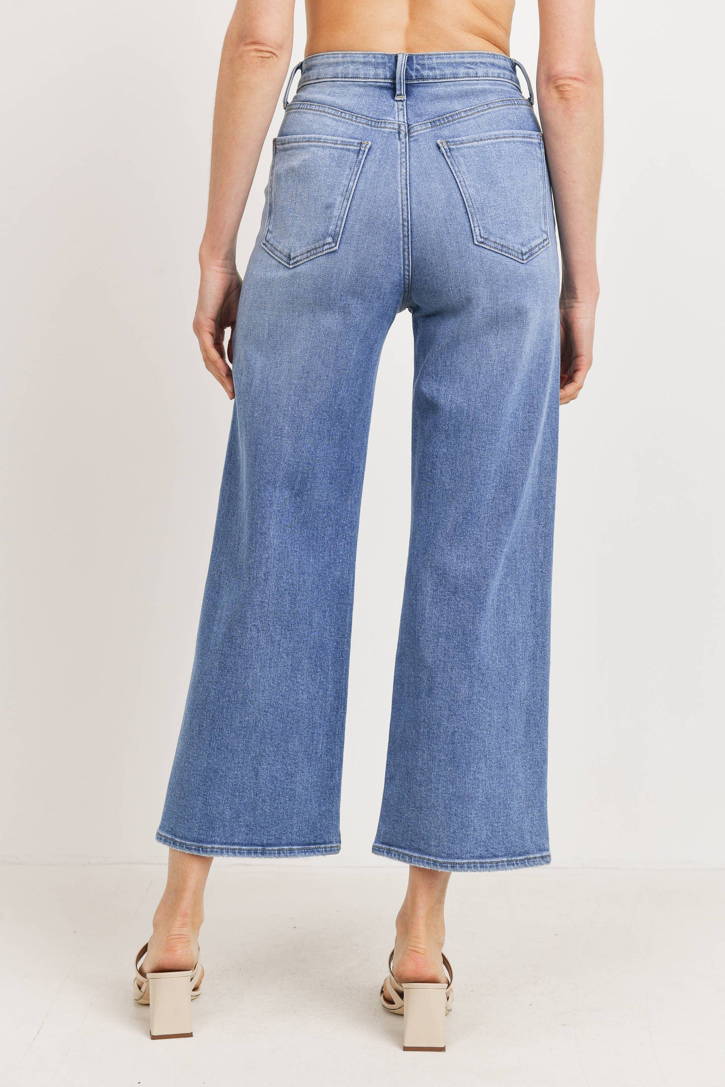 Just Black Denim -  High Rise Cargo Pocket Wide Leg