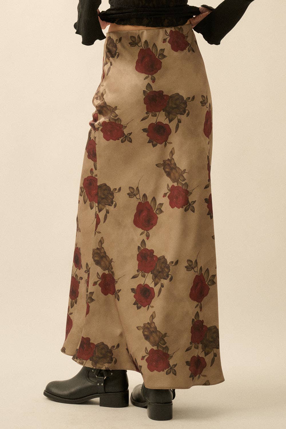 Rory Satin Floral Maxi Skirt