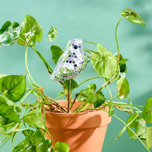Disco Birdie - Disco Ball Decorative Plant Stakes
