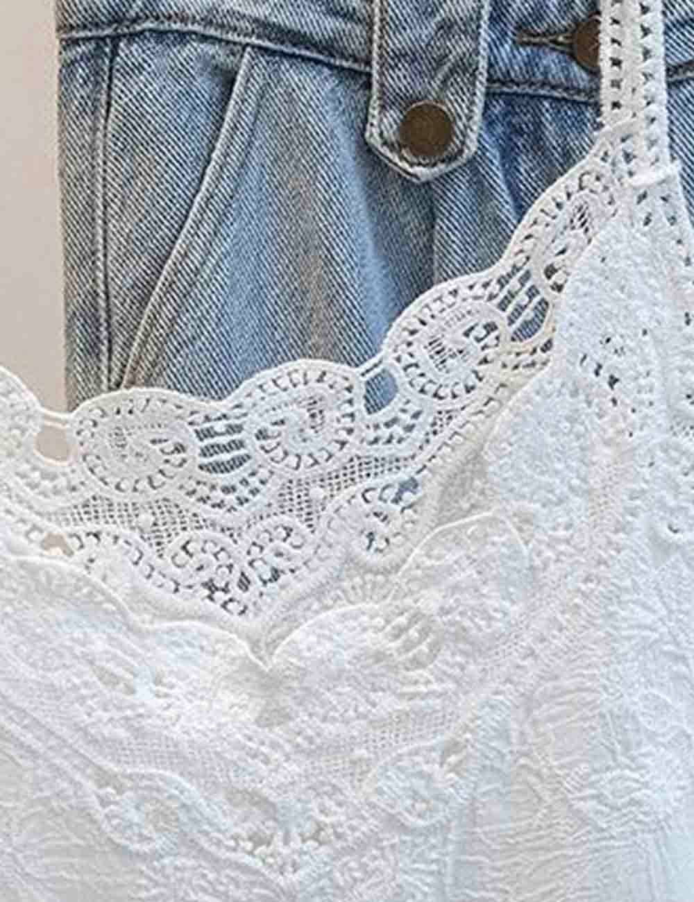 Bella V-Neck Lace Embroidery String Cami Top