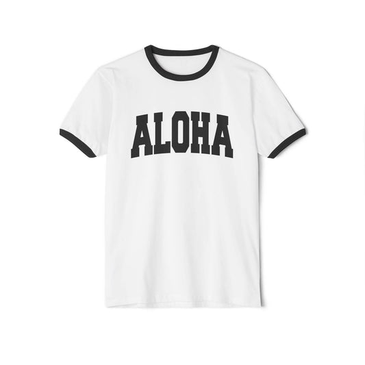 Aloha Cotton Ringer T-Shirt, Hawaii Graphic Tee