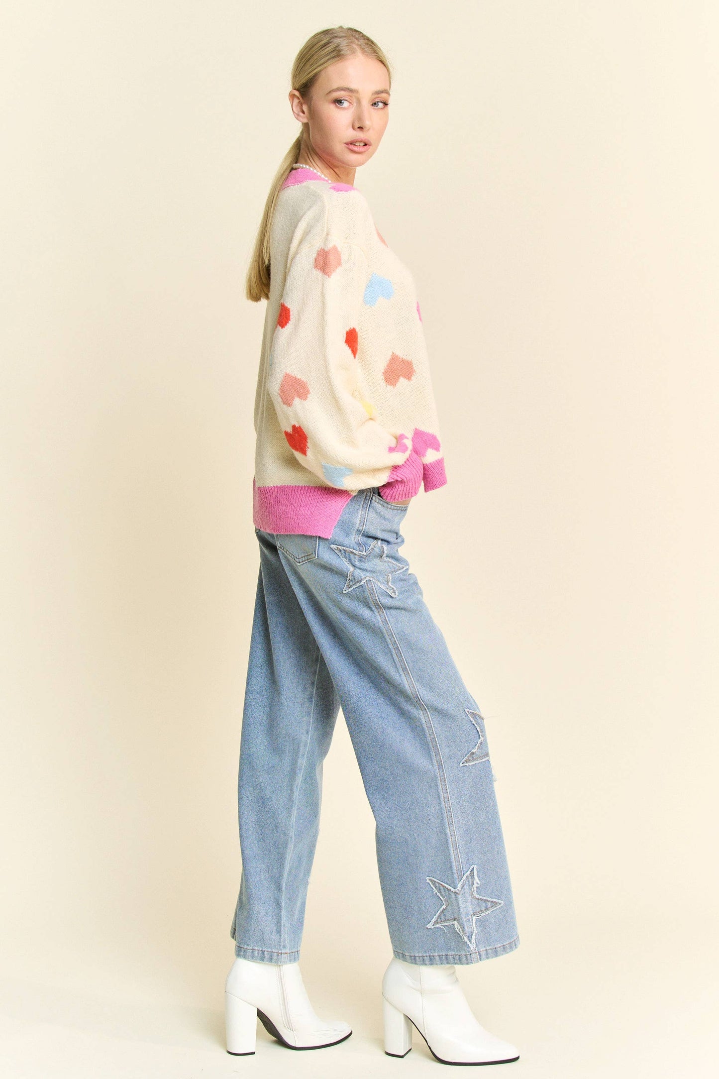 Star Patchwork Denim Pants