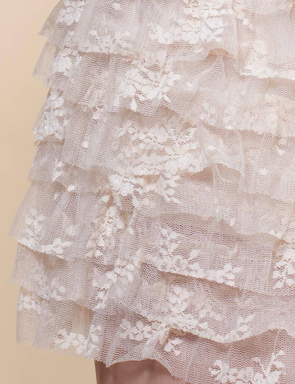 Marie Ladies Ruffle Layered Low Waist Lace Shorts