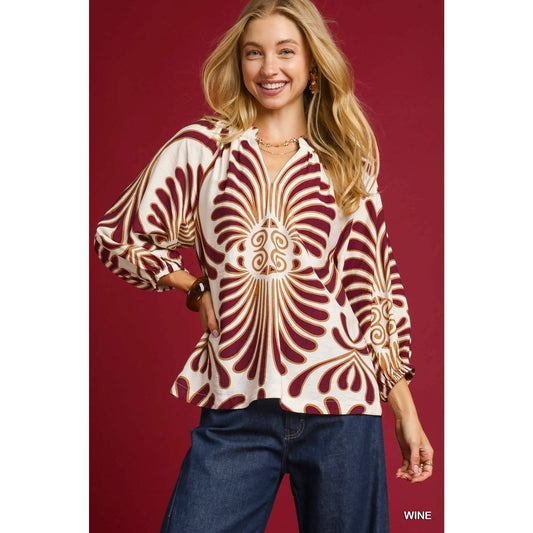 Rosie Flowy silhouette V-neck Top