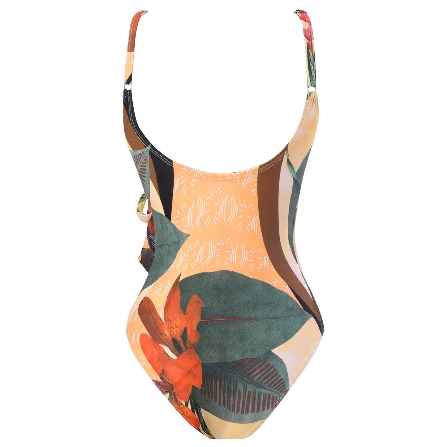 Tai - Multicolor Floral Print One Piece Swimweai with Cover