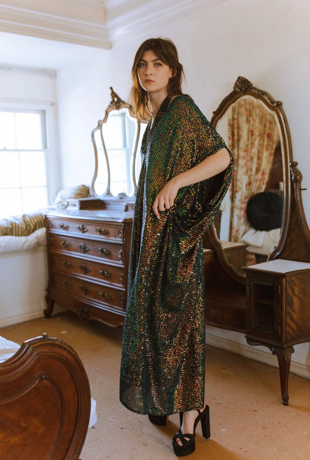Gryphon Sequin Caftan Dress by Jennafer Grace