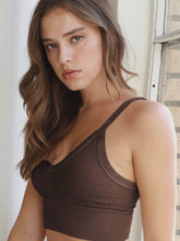 Ribbed V-neck Bra Top
