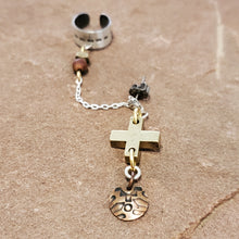 Ear Cuff with Chain & Stud by Stellar Metal Jewelry