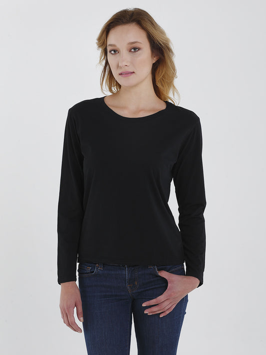 Boxie Tees Long Sleeve Boxy Crew Neck Tee