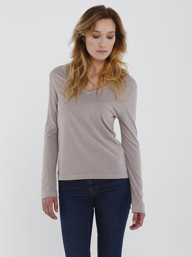 Luxe Long Sleeve Angie Vneck Tee