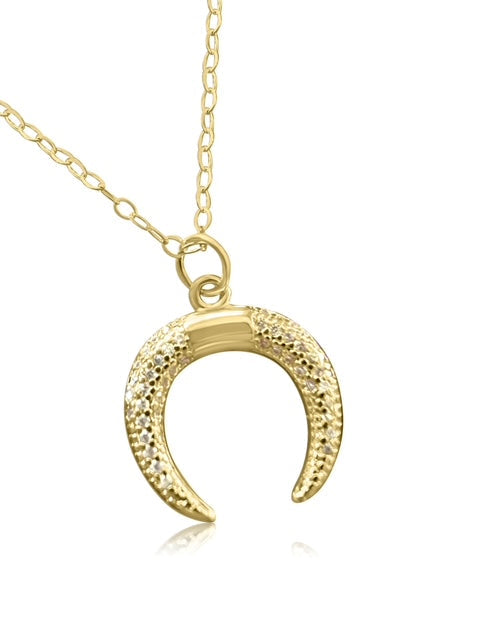 Gold Horn Necklace by Sonya Renee Jewelry