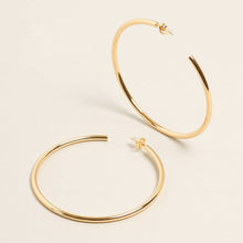 14K Gold Dipped Post Hoops, size XL, earrings