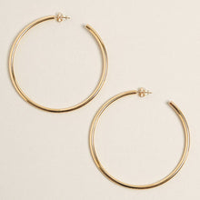14K Gold Dipped Post Hoops, size XL, earrings